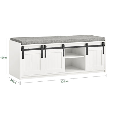 SoBuy FSR133-W, Hallway Storage Bench Shoe Bench Shoe Rack Shoe Cabinet, White