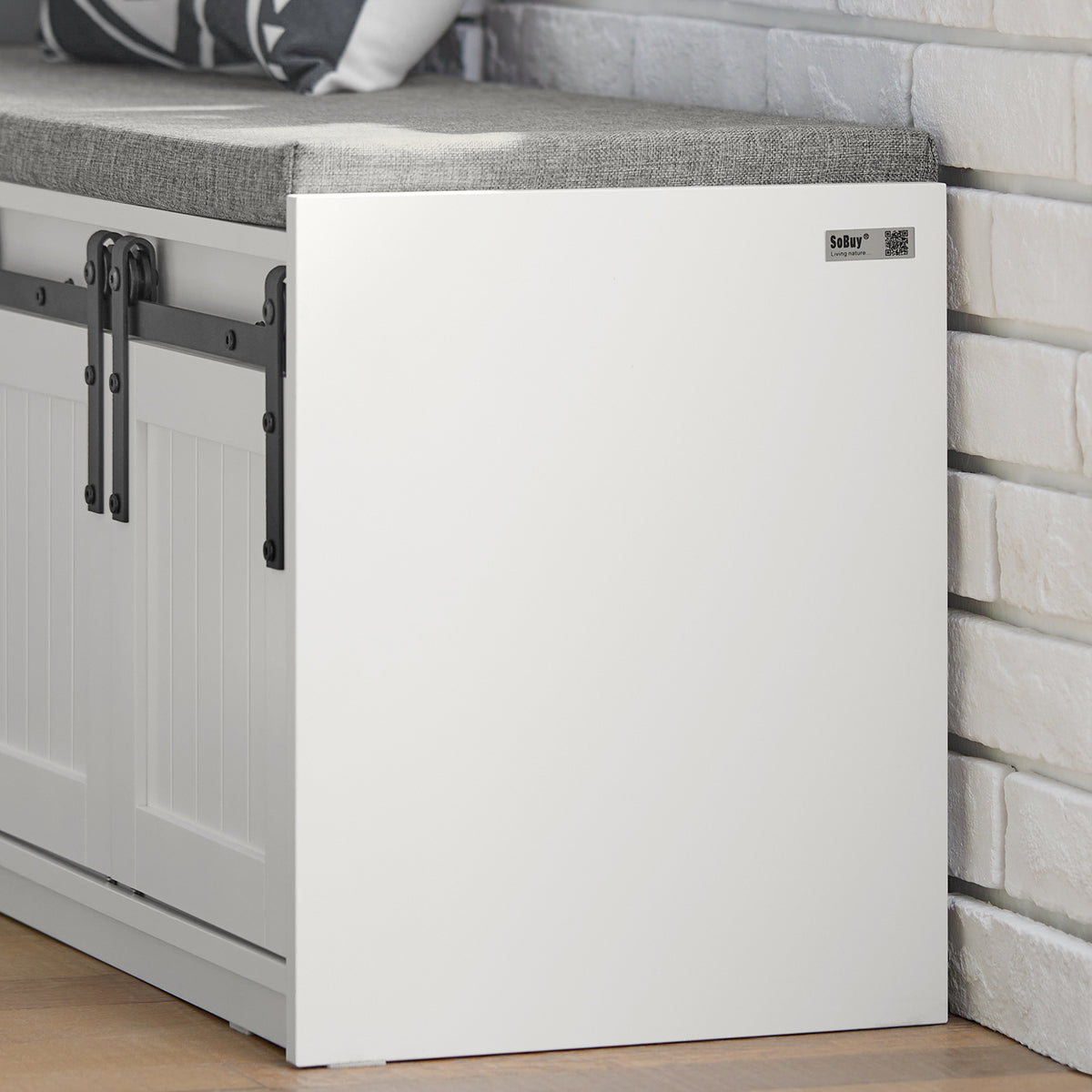 SoBuy FSR133-W, Hallway Storage Bench Shoe Bench Shoe Rack Shoe Cabinet, White