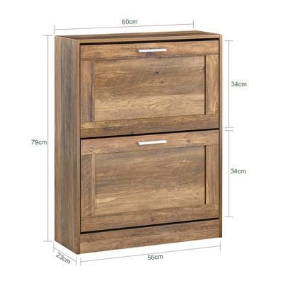 SoBuy FSR137-F, Shoe Cabinet Shoe Rack Shoe Storage Cupboard Organizer Unit, Brown