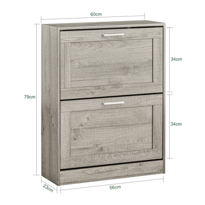 SoBuy FSR137-HG, Shoe Cabinet Shoe Rack Shoe Storage Cupboard Organizer Unit, Grey