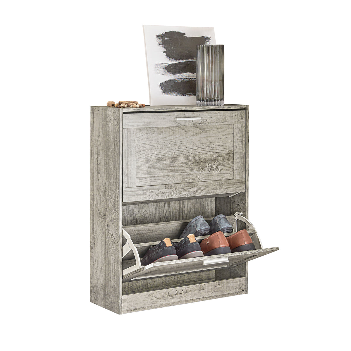 SoBuy FSR137-HG, Shoe Cabinet Shoe Rack Shoe Storage Cupboard Organizer Unit, Grey