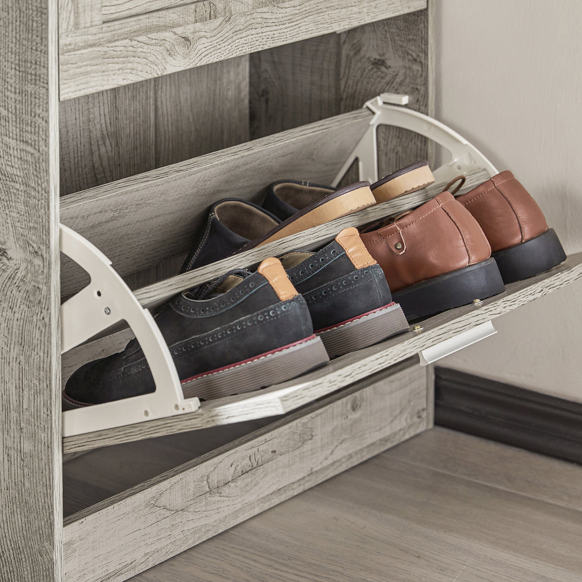 SoBuy FSR137-HG, Shoe Cabinet Shoe Rack Shoe Storage Cupboard Organizer Unit, Grey