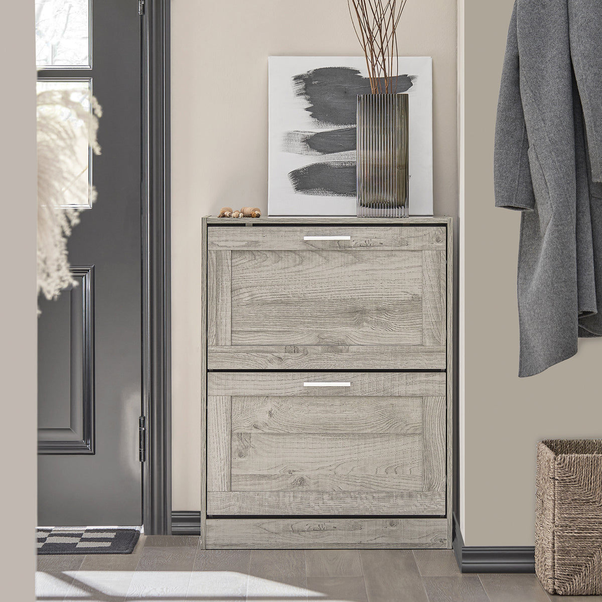 SoBuy FSR137-HG, Shoe Cabinet Shoe Rack Shoe Storage Cupboard Organizer Unit, Grey