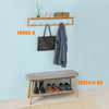 SoBuy FSR24-K-HG, Bamboo Shoe Rack Storage Bench with Seat Cushion, Hallway Bedroom Upholstered Bench