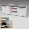 SoBuy FSR35-W, Storage Bench with 2 Doors & Removable Seat Cushion, Shoe Cabinet Shoe Bench