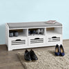 SoBuy FSR36-W, Shoe Storage Bench with 3 Drawers & Seat Cushion, Hallway Cabinet Shoe Rack