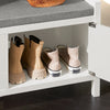 SoBuy FSR63-W, Shoe Bench Shoe Rack Shoe Cabinet Hallway Storage Bench with Seat Cushion