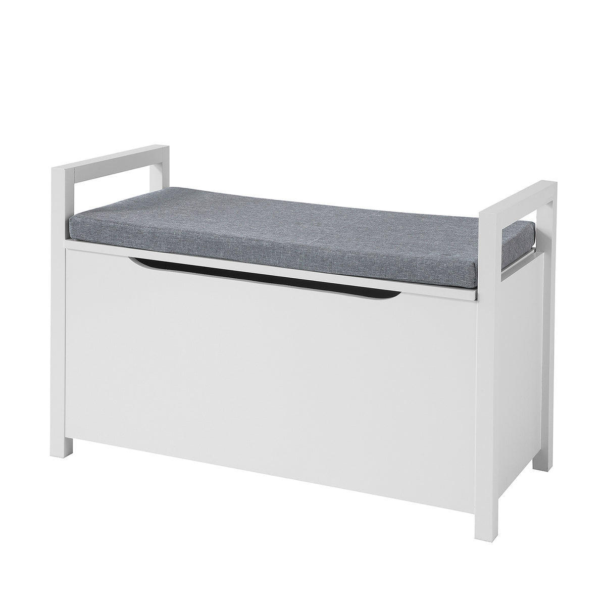 SoBuy FSR76-W, Storage Chest Bench with Lift Up Top and Seat Cushion, White