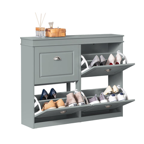 SoBuy FSR79-HG, 4 Drawers Shoe Cabinet Shoe Storage Cupboard Organizer Unit