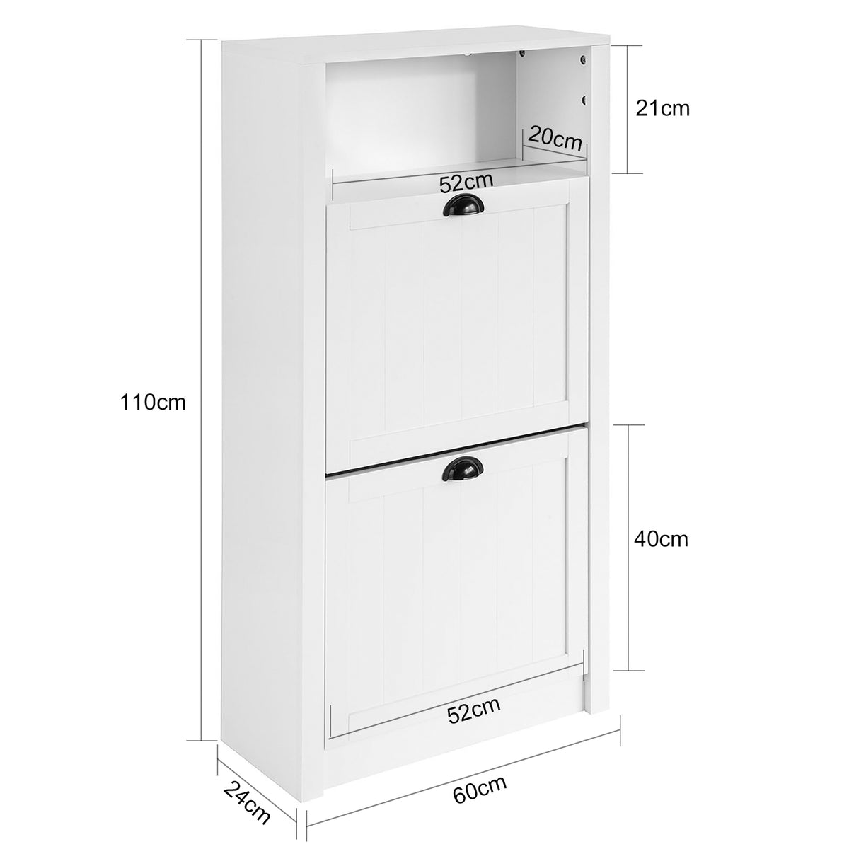 Pre-sale SoBuy FSR87-K-W, Shoe Cabinet Shoe Rack Shoe Cupboard with 1 Storage Compartment and 2 Drawers, White