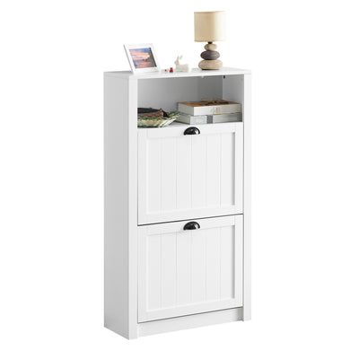 Pre-sale SoBuy FSR87-K-W, Shoe Cabinet Shoe Rack Shoe Cupboard with 1 Storage Compartment and 2 Drawers, White