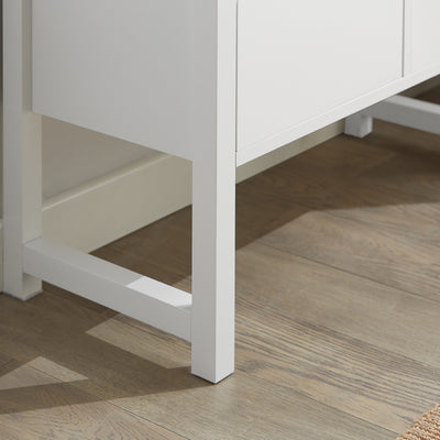 SoBuy FSR88-W, Hallway Bedroom Bench Shoe Bench with Seat Cushion and 2 Drawers, White