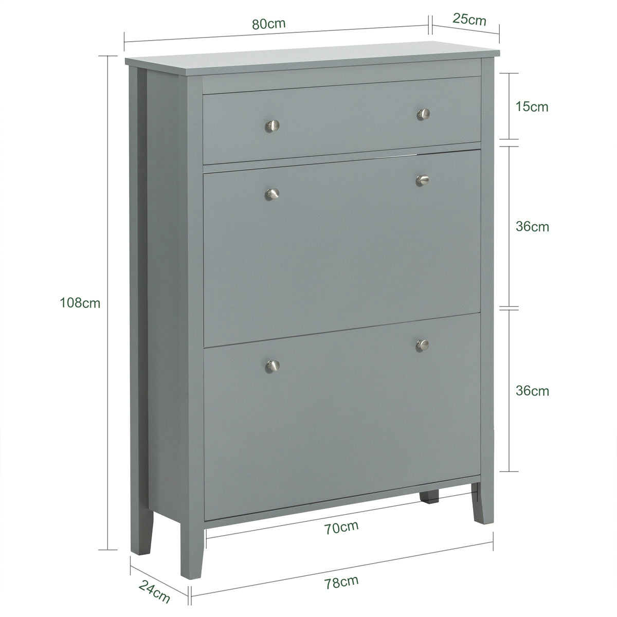 SoBuy FSR89-HG, Shoe Cabinet Shoe Rack Shoe Storage Cupboard Organizer Unit, Grey