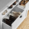 SoBuy FSR90-W, Hallway Storage Bench Shoe Bench Shoe Rack Shoe Cabinet with Seat Cushion