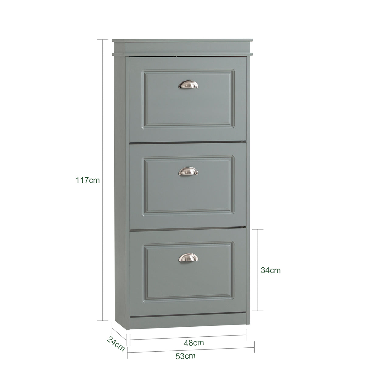 Compact size at W53 x D24 x H117 cm, perfectly suited for narrow hallways and tight corridors.