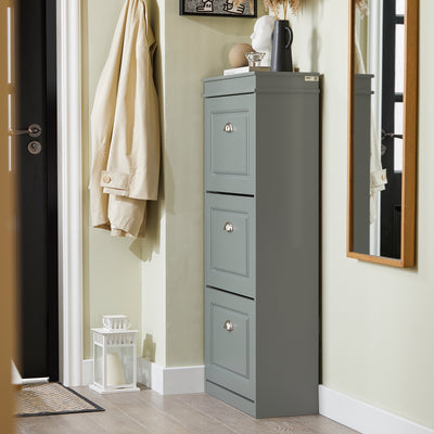 24cm in depth, the shoe cabinet is narrow enough to fit even in a small corridor.