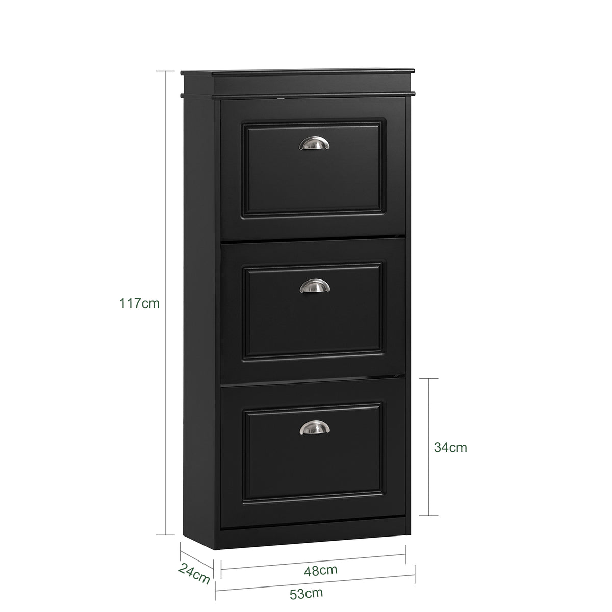 SoBuy FSR94-SCH Dimensions – W53 x D24 x H117cm, Ultra-Slim 24cm Depth with Anti-Tip Device