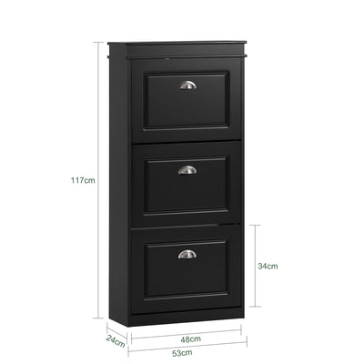 SoBuy FSR94-SCH Dimensions – W53 x D24 x H117cm, Ultra-Slim 24cm Depth with Anti-Tip Device