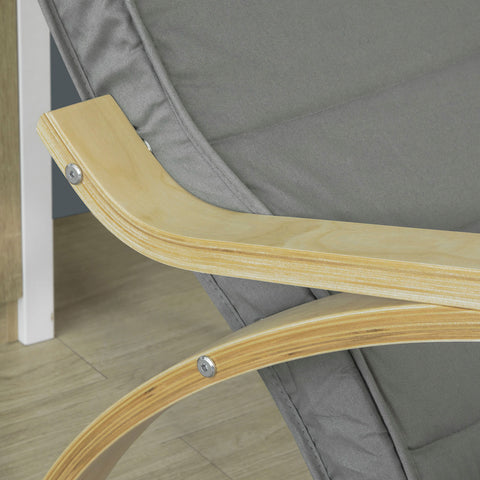 SoBuy FST16-DG, Recliners Rocking Chair + Free Bed Side Shelf Table Tray NKD01-N