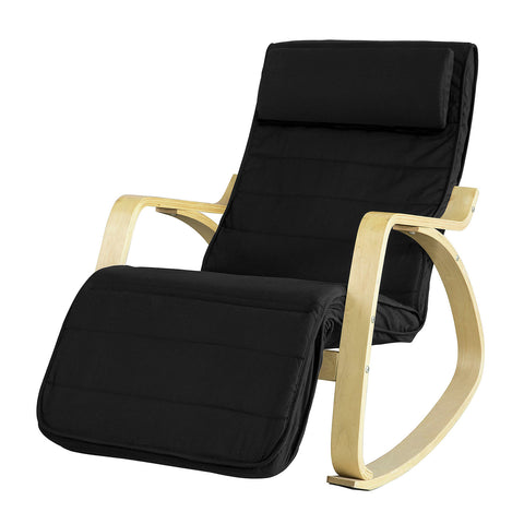 SoBuy FST16-SCH, Rocking Chair + Free Bed Side Shelf Table Tray NKD01-N