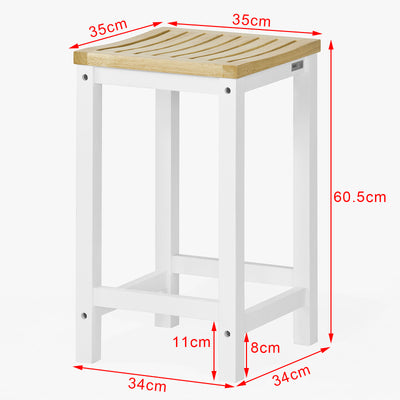 SoBuy FKW41-WN+FST29-WNx2, Kitchen Island Set, Kitchen Island and 2 Kitchen Breakfast Bar Stools, White