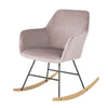 SoBuy FST68-P, Rocking Chair Armchair Lounge Chair Relaxing Chair Recliner Velvet Seat