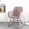 SoBuy FST68-P, Rocking Chair Armchair Lounge Chair Relaxing Chair Recliner Velvet Seat