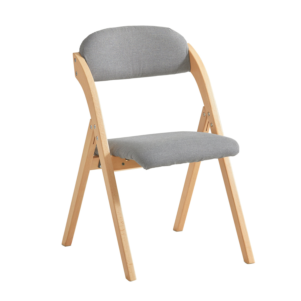 SoBuy FST92-N light grey folding chair with ergonomic backrest and padded seat – white background product image