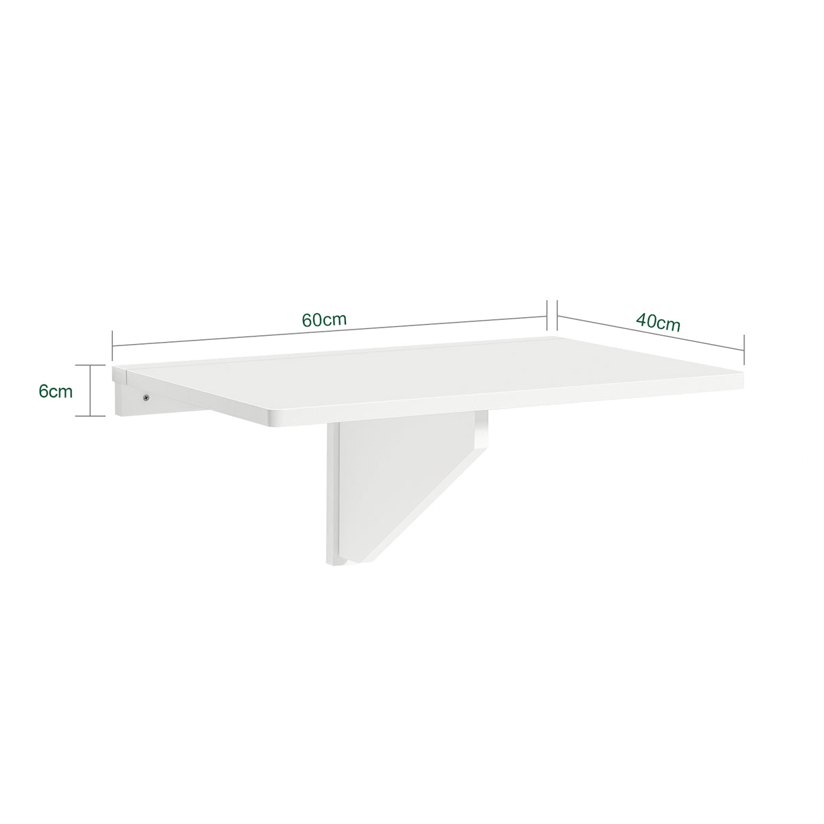 SoBuy FWT03-W folding wall table dimensions diagram – W60×D40×H26cm size guide