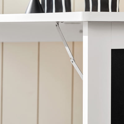 SoBuy FWT20-W, Folding Wall-mounted Drop-leaf Table, Dining Table Desk with Blackboard, White