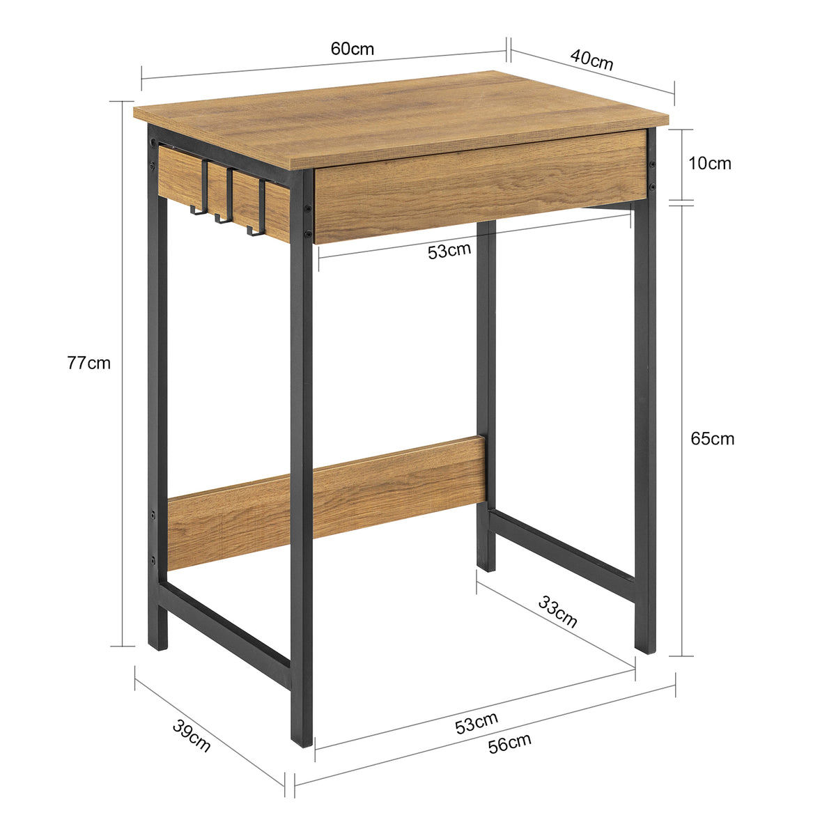 SoBuy FWT43-N, Computer Desk Workstation Writing Desk Children Teenagers Desk, Wood