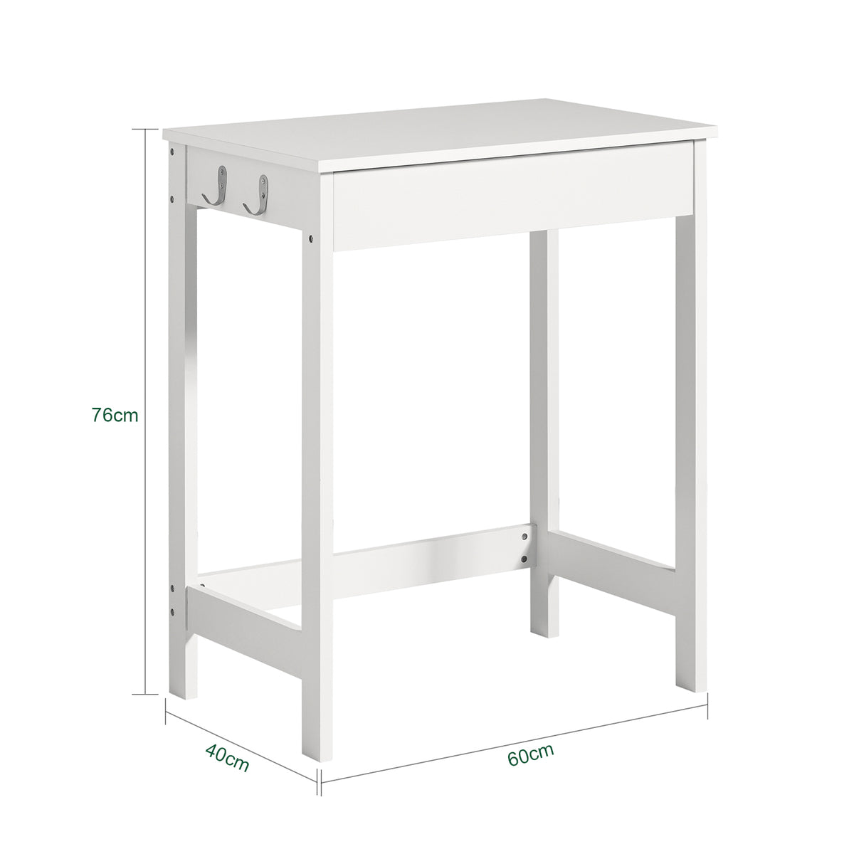 SoBuy FWT43-W dimensions diagram – W60×D40×H77cm compact computer desk measurements