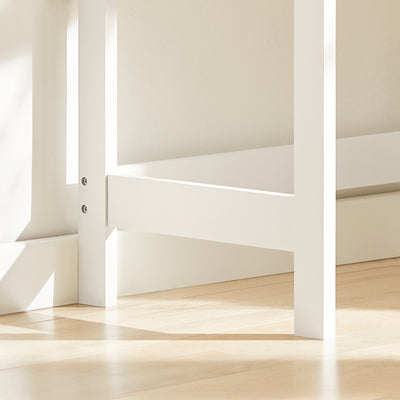SoBuy FWT43-W leg and frame detail – stable iron frame scratch-resistant MDF surface