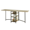 SoBuy FWT62-N, Folding Dining Table with 3 Shelves, Kitchen Dining Room Table