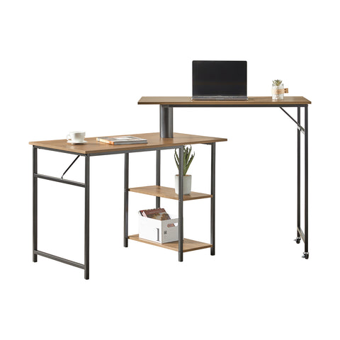 SoBuy FWT93-F, Home Office Table Computer Desk with 2 Desktops and 2 Shelves