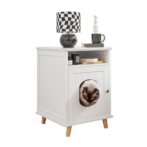 SoBuy HAT01-W, Side Table End Table with Cat House, Cat Litter Box Enclosure