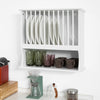SoBuy KCR04-W, Wall Mounted Kitchen Plate Cup Rack, Kitchen Storage Rack Shelf