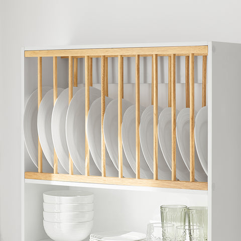 SoBuy KCR09-W, Wall Mounted Kitchen Plate Cup Rack, Kitchen Wall Shelf, Kitchen Storage Rack Shelf