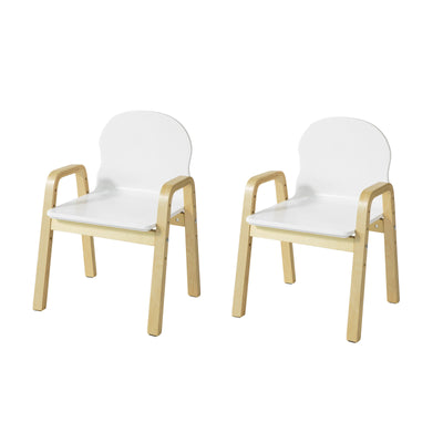 SoBuy KMB24-Wx2, Set of 2 Children Chairs, Wooden Kids Children Chair Stool, White