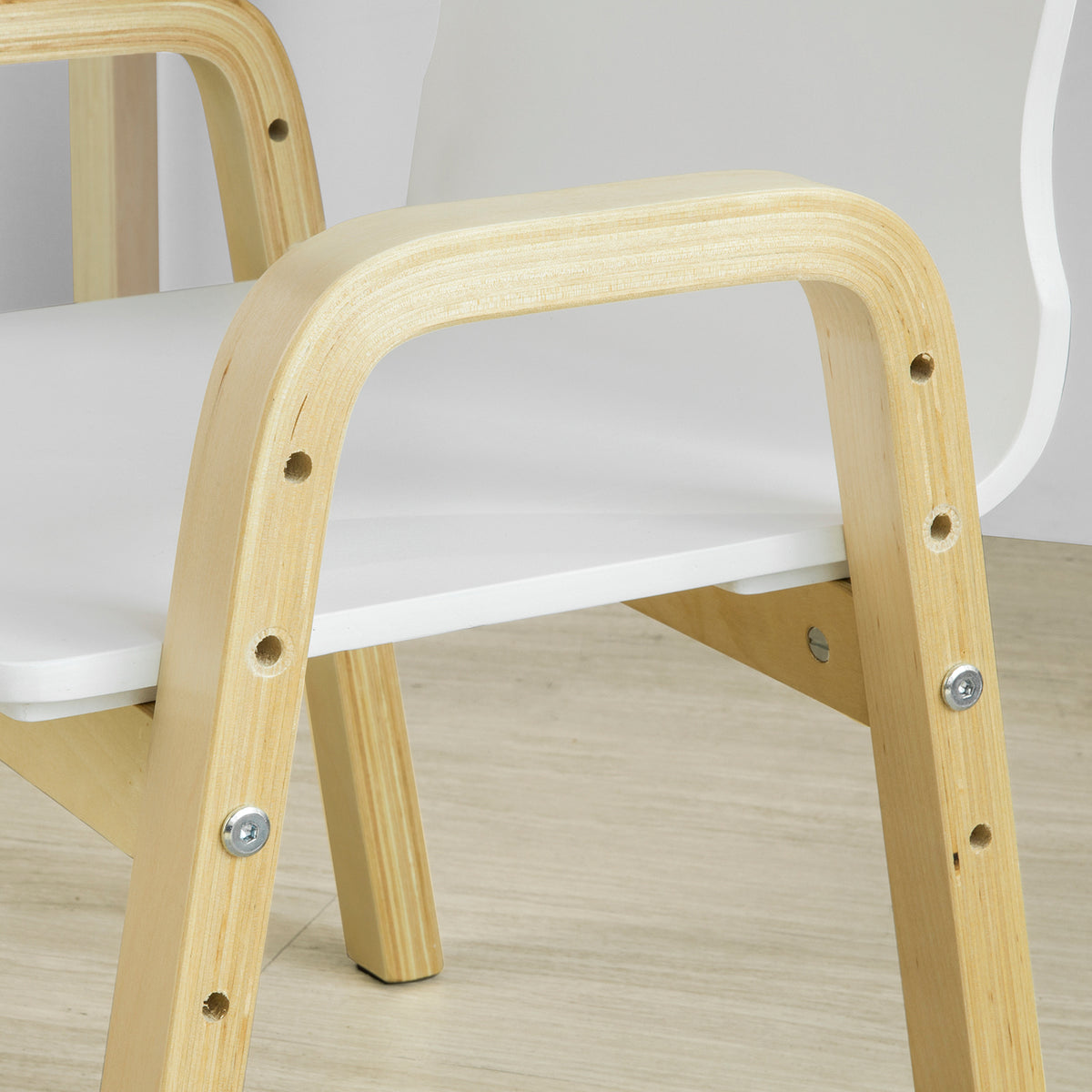 SoBuy KMB24-Wx2, Set of 2 Children Chairs, Wooden Kids Children Chair Stool, White