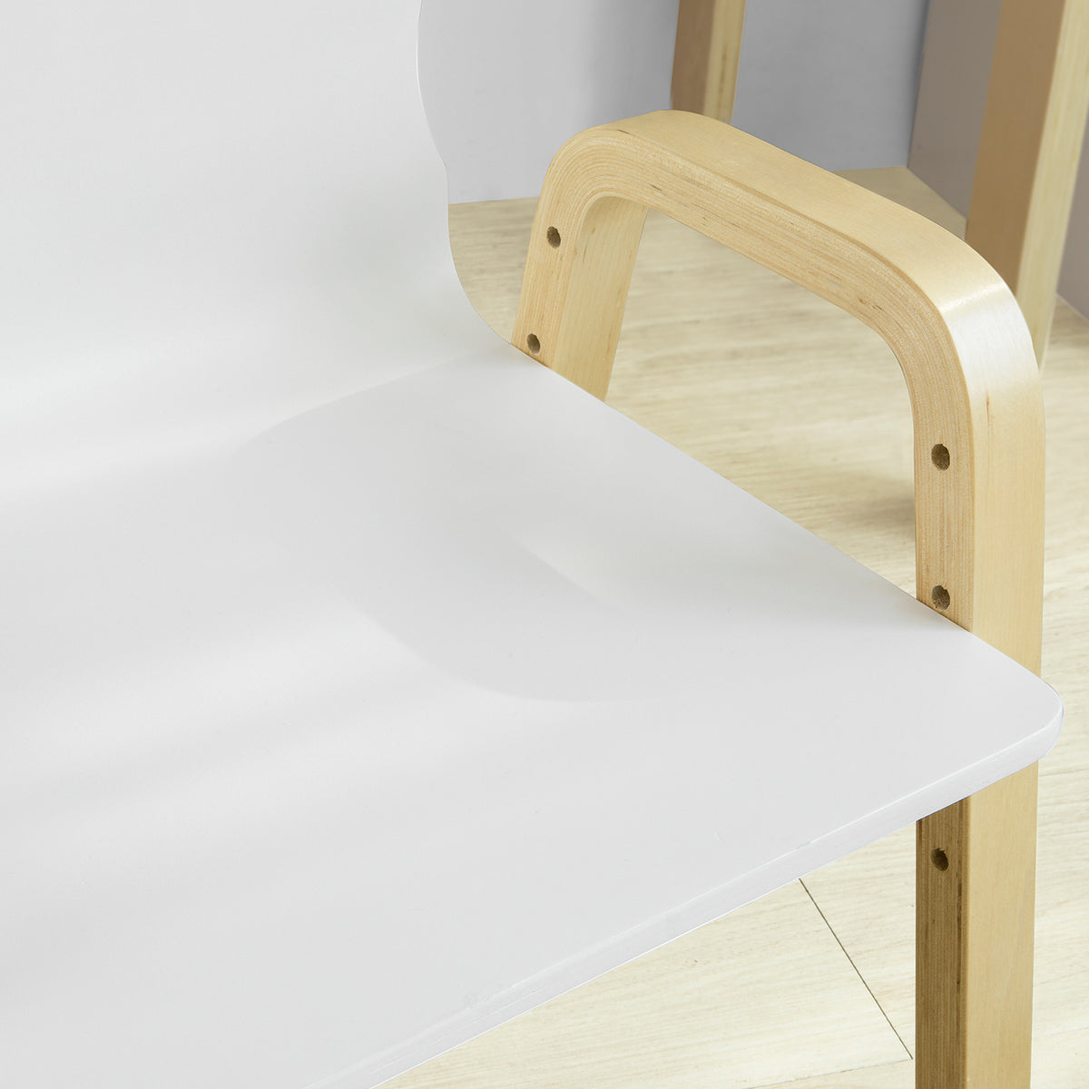 SoBuy KMB24-Wx2, Set of 2 Children Chairs, Wooden Kids Children Chair Stool, White