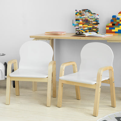 SoBuy KMB24-Wx2, Set of 2 Children Chairs, Wooden Kids Children Chair Stool, White