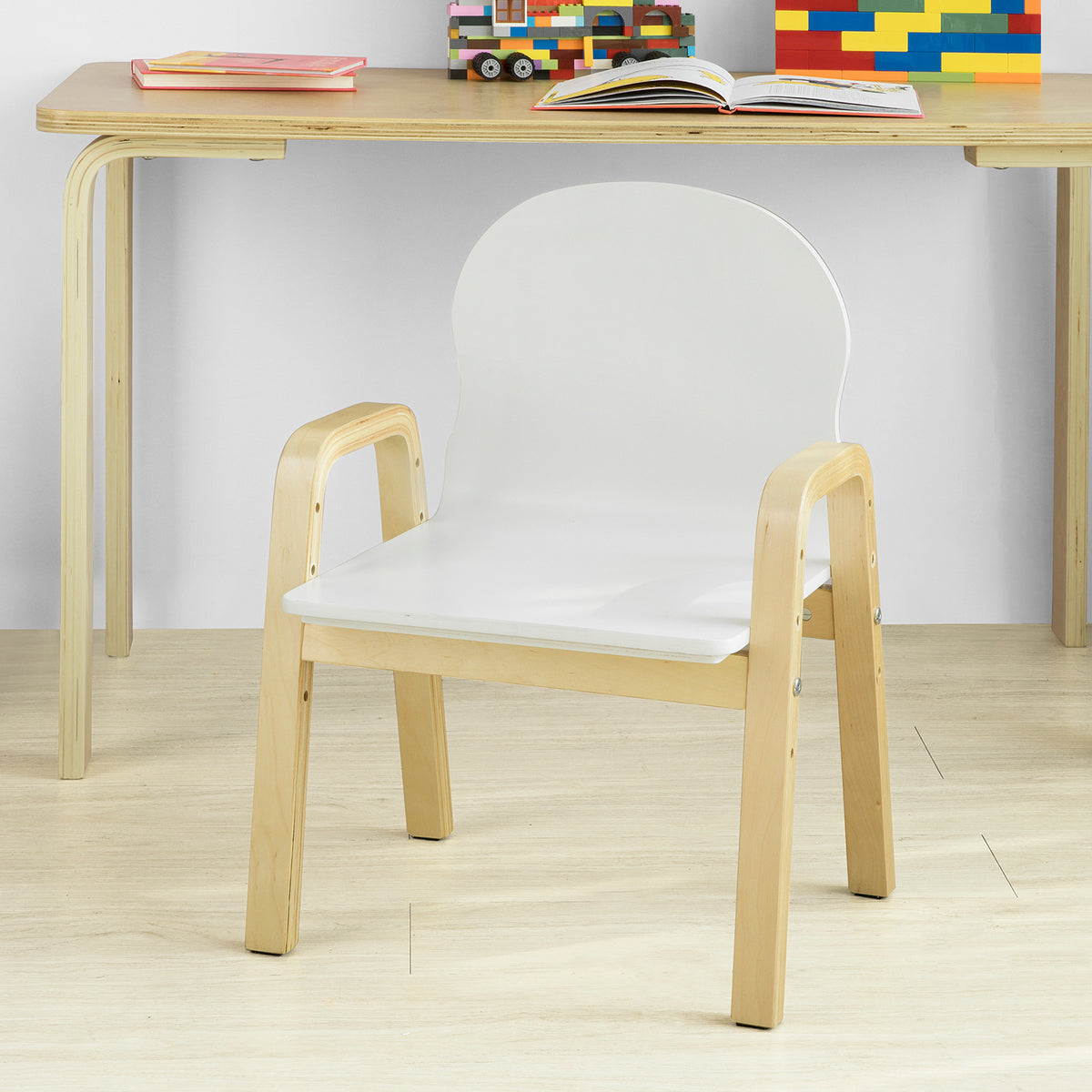 SoBuy KMB24-Wx2, Set of 2 Children Chairs, Wooden Kids Children Chair Stool, White
