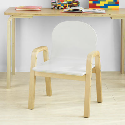 SoBuy KMB24-Wx2, Set of 2 Children Chairs, Wooden Kids Children Chair Stool, White