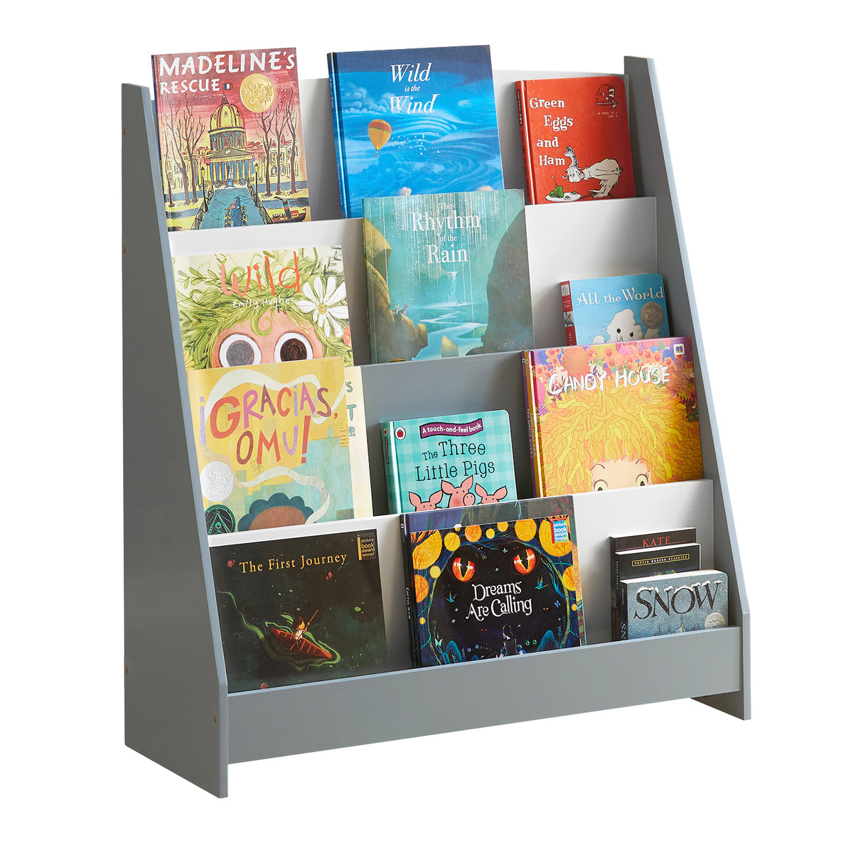 SoBuy KMB32-HG, Children Kids Bookcase Storage Shelf Rack Organizer Holder, Grey