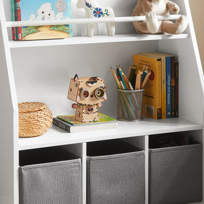 SoBuy KMB34-W, Children Bookcase Toy Shelf Storage Display Shelf Rack Organizer, White