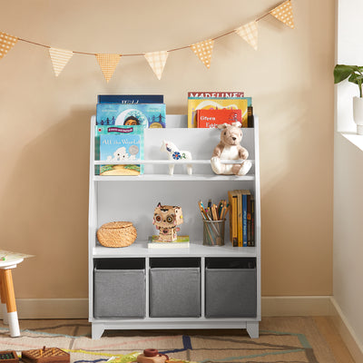 SoBuy KMB34-W, Children Bookcase Toy Shelf Storage Display Shelf Rack Organizer, White