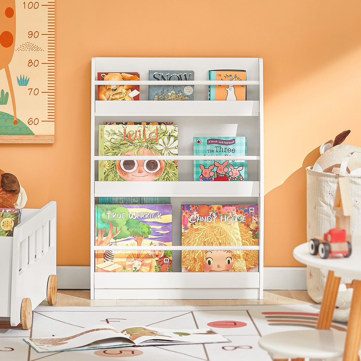 SoBuy KMB45-W, Children Bookcase Toy Shelf Storage Display Rack Organizer Holder, White