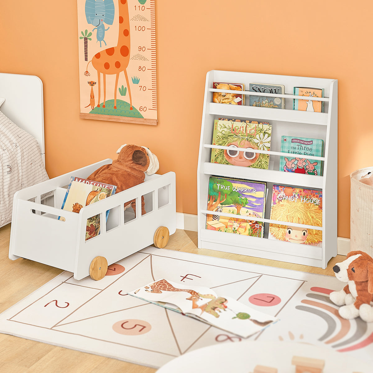 Pre-sale SoBuy KMB45-W, Children Bookcase Toy Shelf Storage Display Rack Organizer Holder, White