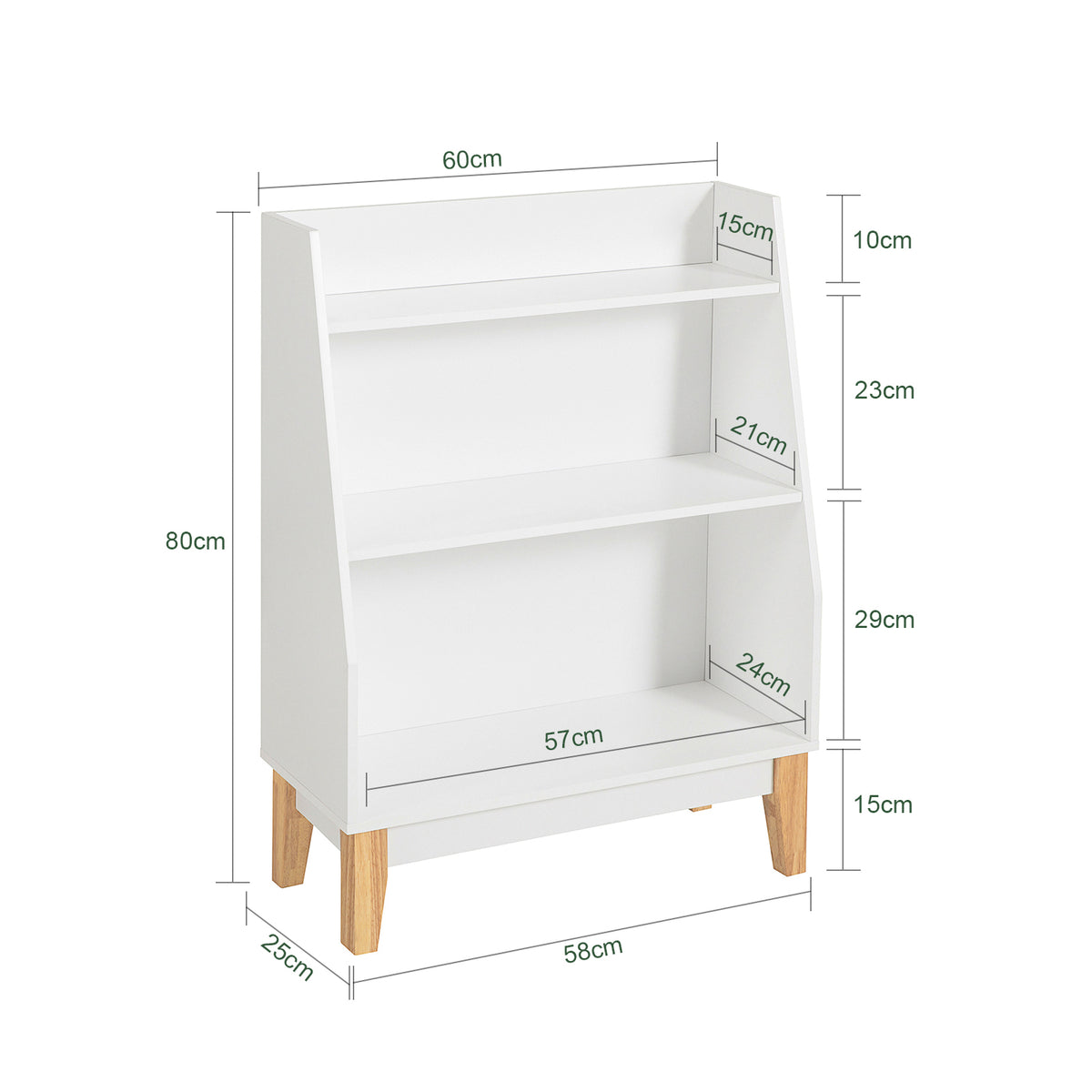 SoBuy KMB47-W, 3 Tiers Children Kids Bookcase Book Shelf Toy Shelf Storage, White